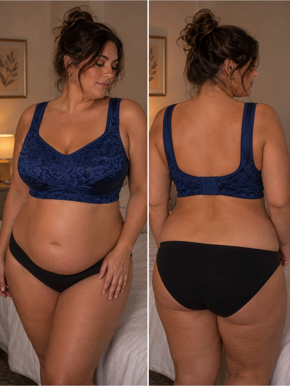 NWT - 42C - CONFORT CHOICE - navy bras wireless